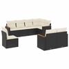 VidaXL Salon de Jardin avec Coussins 8 pcs, Canapés de Terrasse, Ensemble de Meubles de Patio, Mobilier d'Extérieur, Noir 3226161