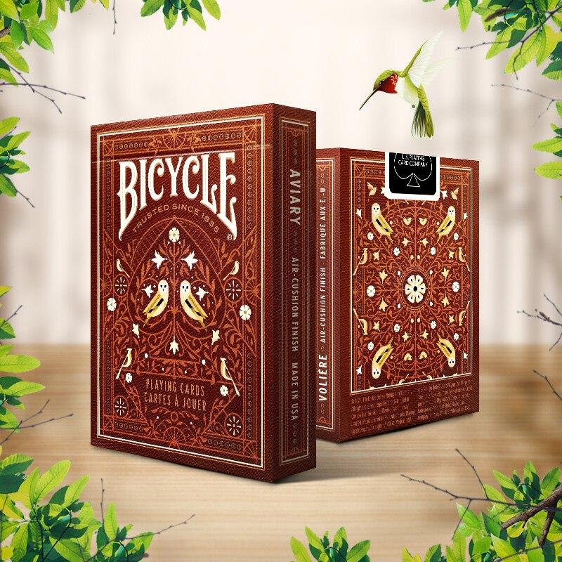 Orange Bicycle Aviary Playing Cards Deck Poker Size Card Games Magic Tricks