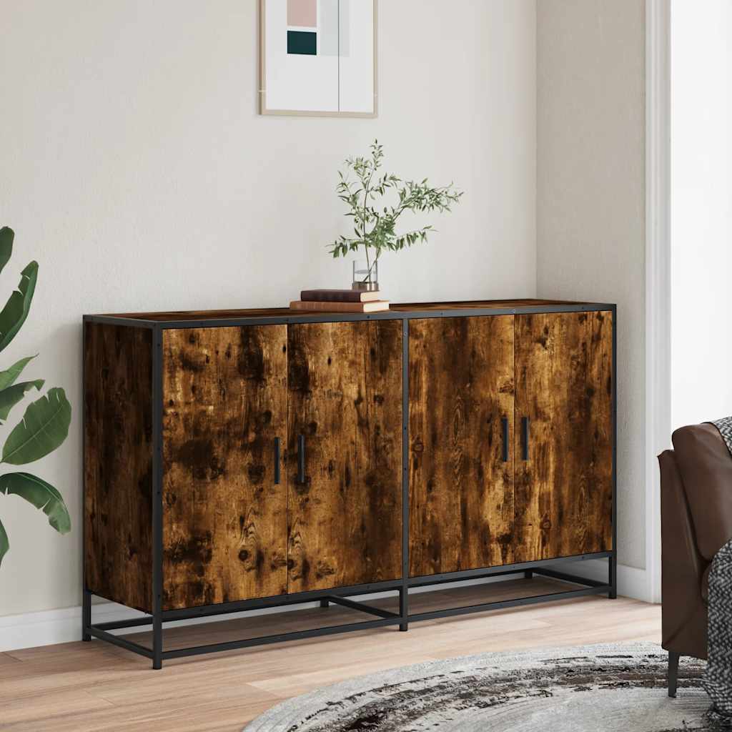 Sideboard Smoked Oak 134 x 35 x 76 cm Wood Based Panel