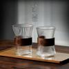 1 adet 300ml Cam Kahve Kupası Ceviz Ağacı Fincan Ahşap Kılıflı Japon Tarzı Çizgili Cam Bardak İçecek Bardağı Hediyeler Çay Bira Latte Kupaları
