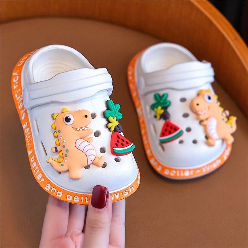 Unisex Kids Cartoon Dinosaur Clogs EVA Breathable Slip-On Sandals for Boys and Girls Indoor and Outdoor Garden Shoes Water Shoes for Beach