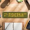 Vintage Green Nautical Fisherman Metal Sign 4x16 Inch, Distressed Wall Art for Bar and Garage Decor