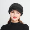 Korean Women's Knitted Solid Color Short Brimmed Duckbill Hat Outdoor Plush Tourist Knitted Beret Hat Trend
