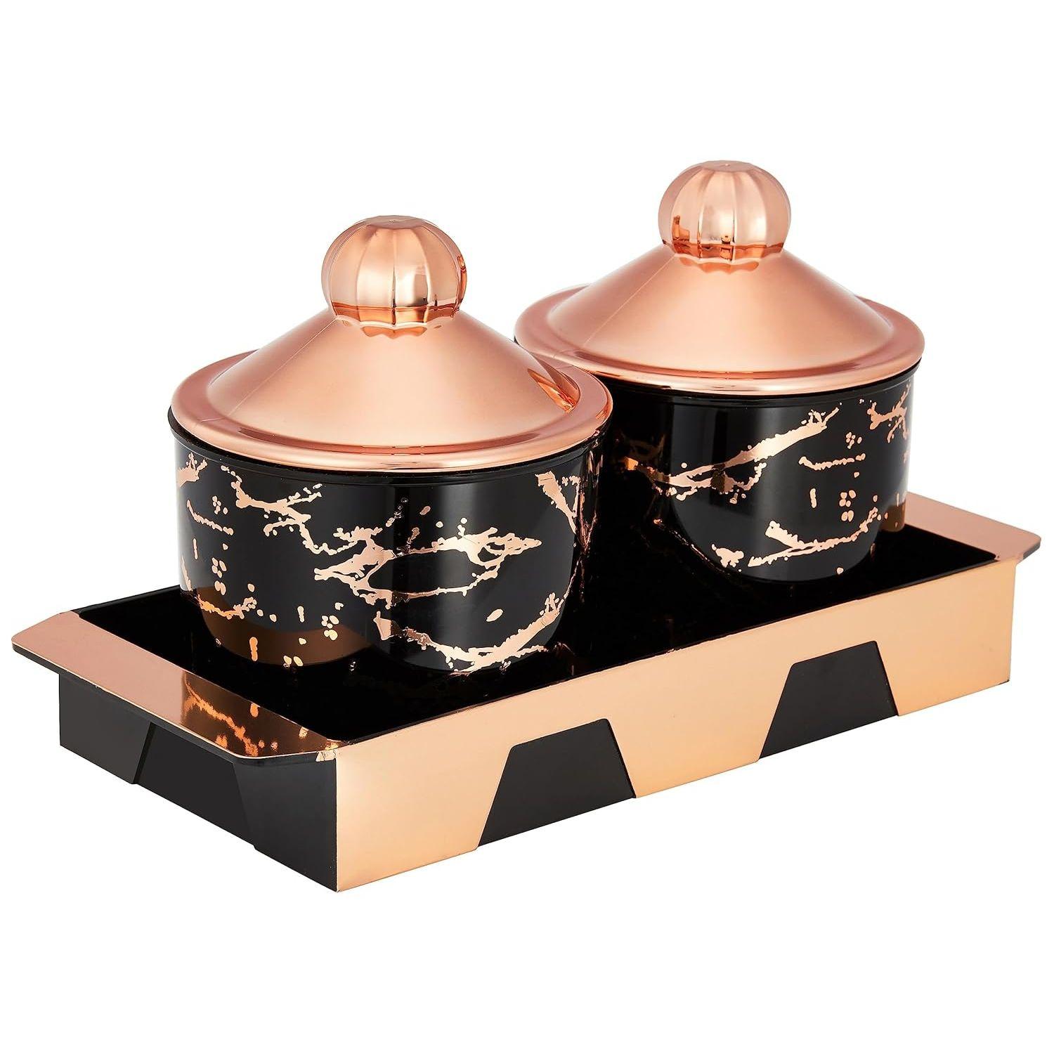 

Герметичный контейнер для сухофруктов с крышкой и сервировочным подносом, герметичный пластиковый контейнер для хранения 500 мл | Набор из 2 штук, черный