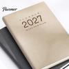A5 Portable Planner 2027 Daily Monthly Agenda, Vintage Sheepskin Texture Cover, Efficient Time Management Tool Thick Paper Book for Business