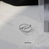 Stylish S925 Silver Pearl Cross Open Ring - Simple, Cool, Light Luxury Style