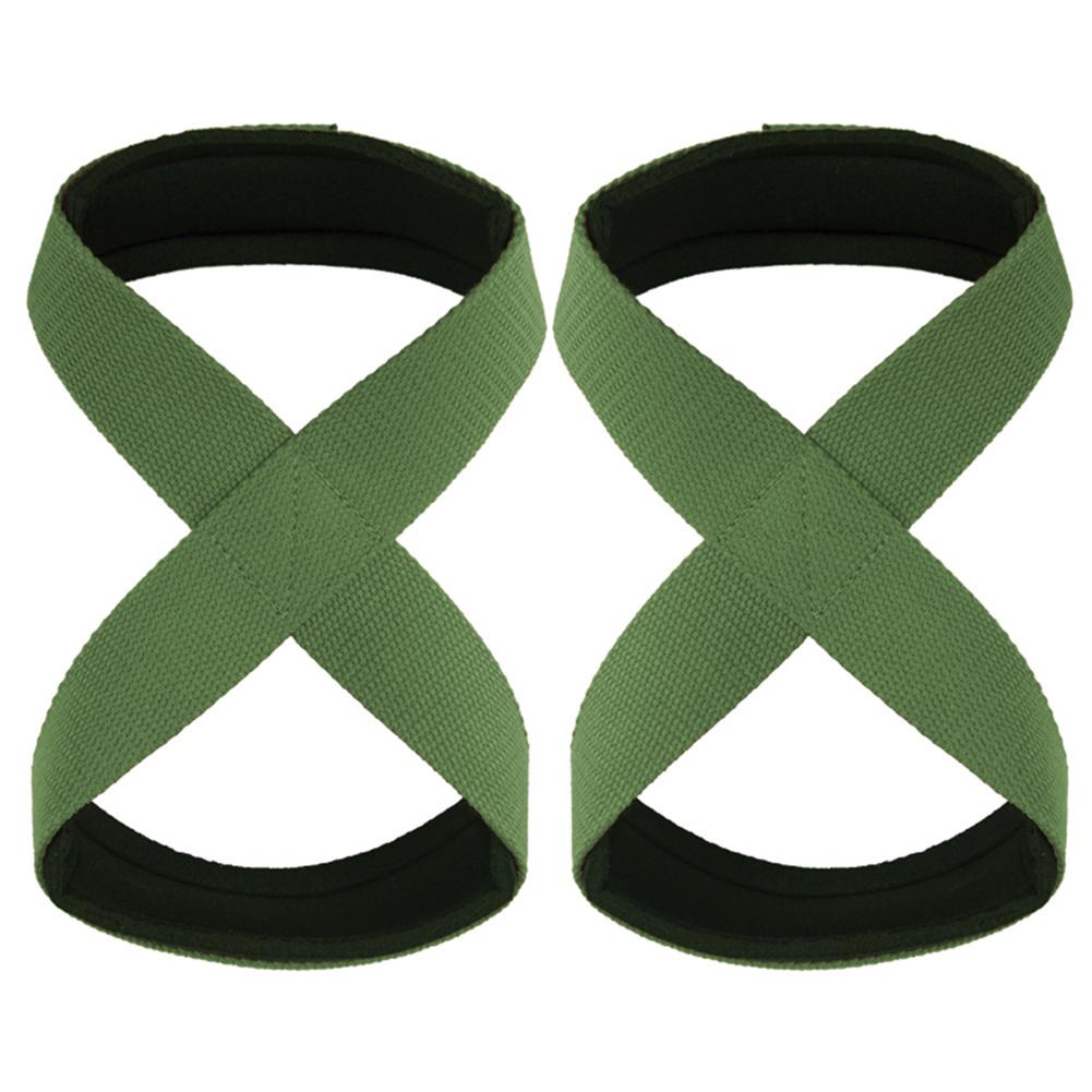2PCS Padded Figure 8 Straps Deadlift Weight Lifting Workout Fitness Horizontal Gym Wrist Straps Y1P7