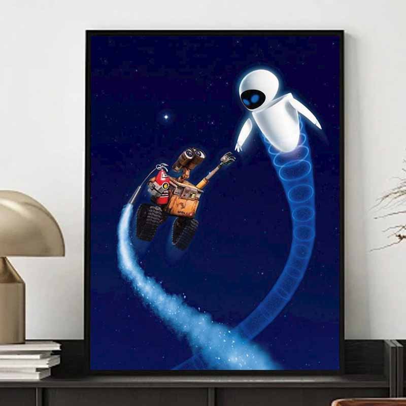 

Disney Diamond Painting Cartoon Wall-E Romantic Scene Illustrations Handmade DIY Cross Stitch 5D Full Diamond Mosaic Home Room Decoration Round 20x30cm