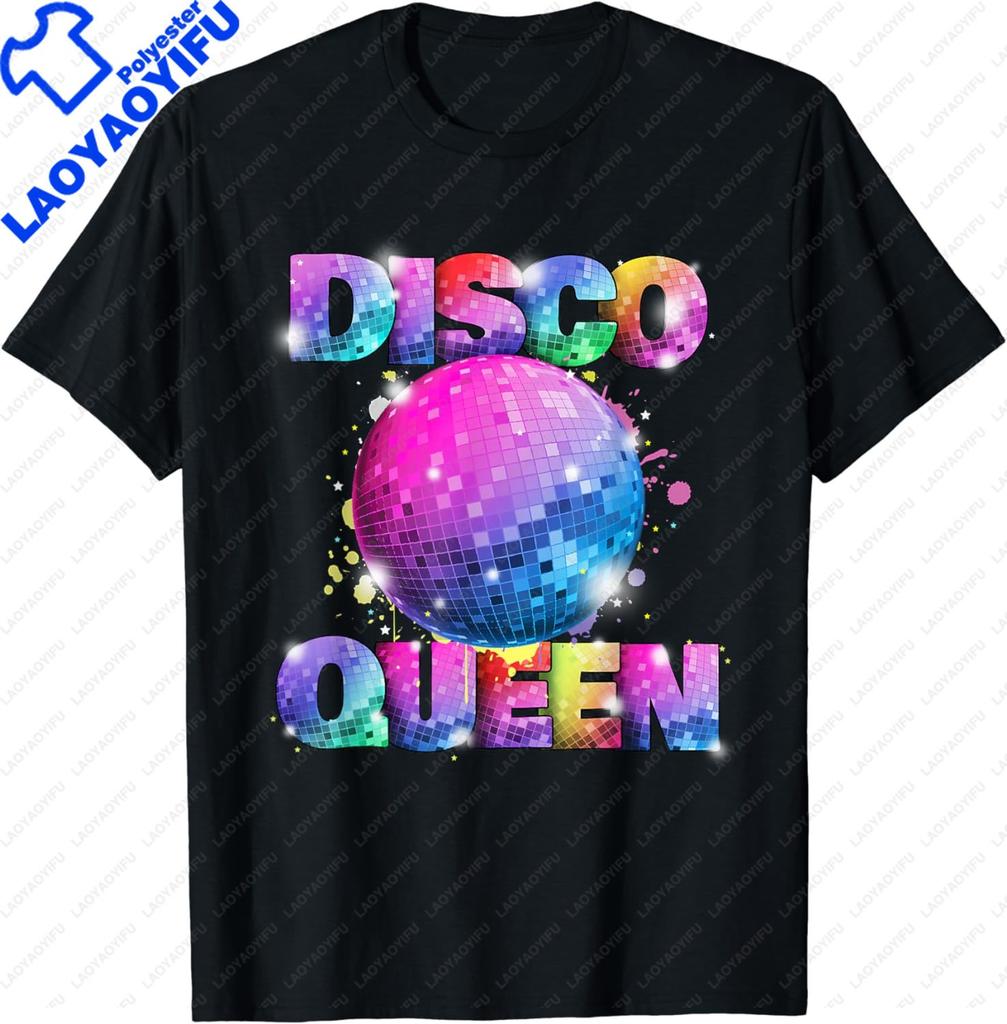 Graphic Birthday Gift Disco Queen 70s Themed Dancing Seventies Ball Costume TShirt Unisex Clothing Streetwear Graphic T Shirts