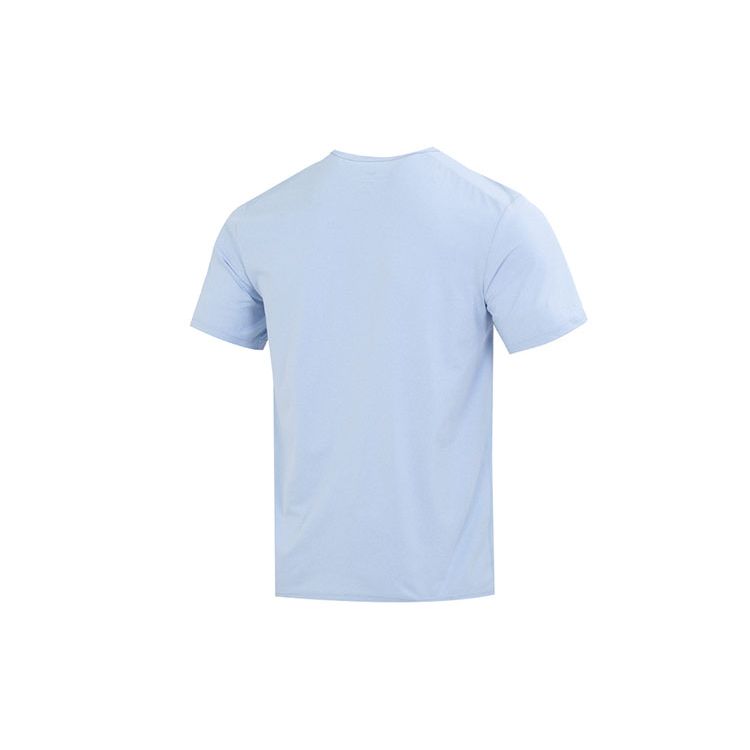 Nike Dopamine Solid Color Logo Crew Neck Pullover Short Sleeve T-Shirt With Drop Shoulder Men Tops Light-Blue DV9840-479