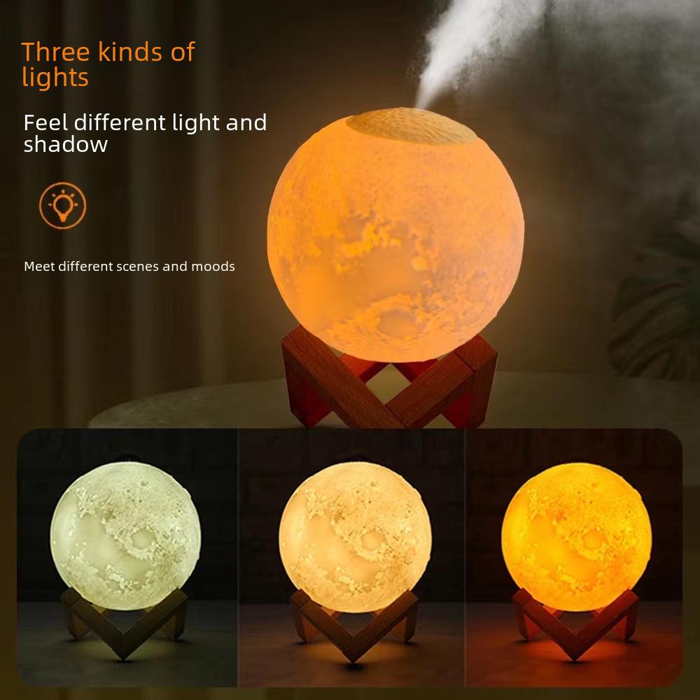 Moon Humidifier: Silent Night Light for Bedroom, Dorm, or Nursery - Ideal for Aromatherapy and Hydration