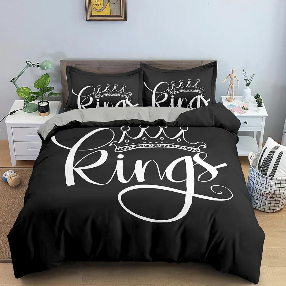 Printed Bedding Set Soft Duvet Cover with Pillow Case for Adults and Children Single Double King Size Queen Duvet Cover Home Textiles