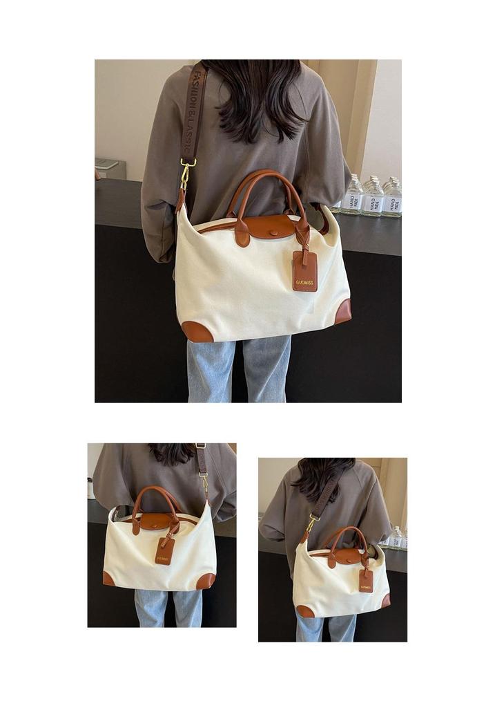 Spacious Canvas Tote Bag: Trendy, Lightweight Gym & Travel Crossbody Bag
