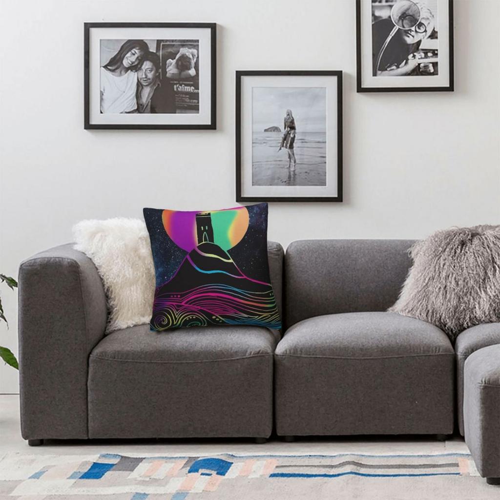 Glastonbury Tor Square Pillowcase Polyester Linen Velvet Pattern Zip Decorative Pillow Case Home Cushion Case 45X45