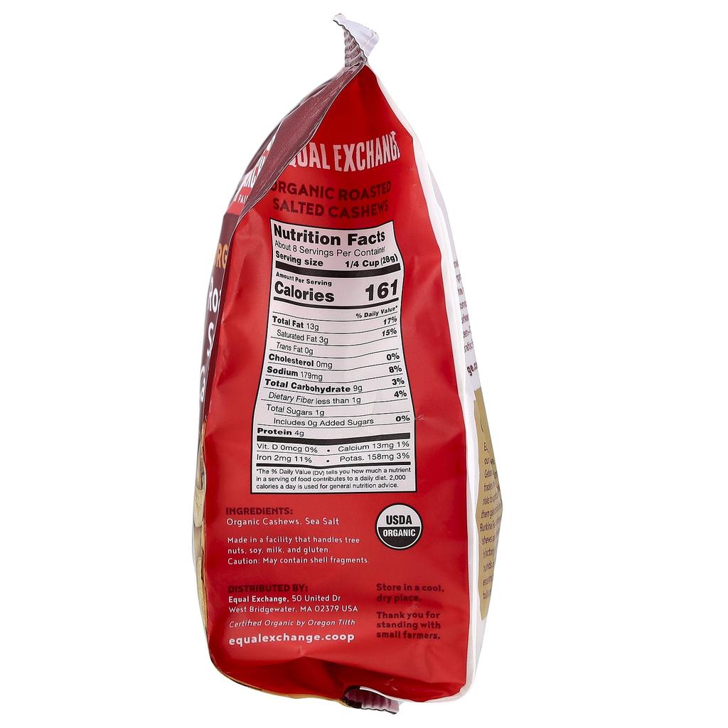 Equal Exchange Organic Cashews, Roasted, 8 Oz (227 G)