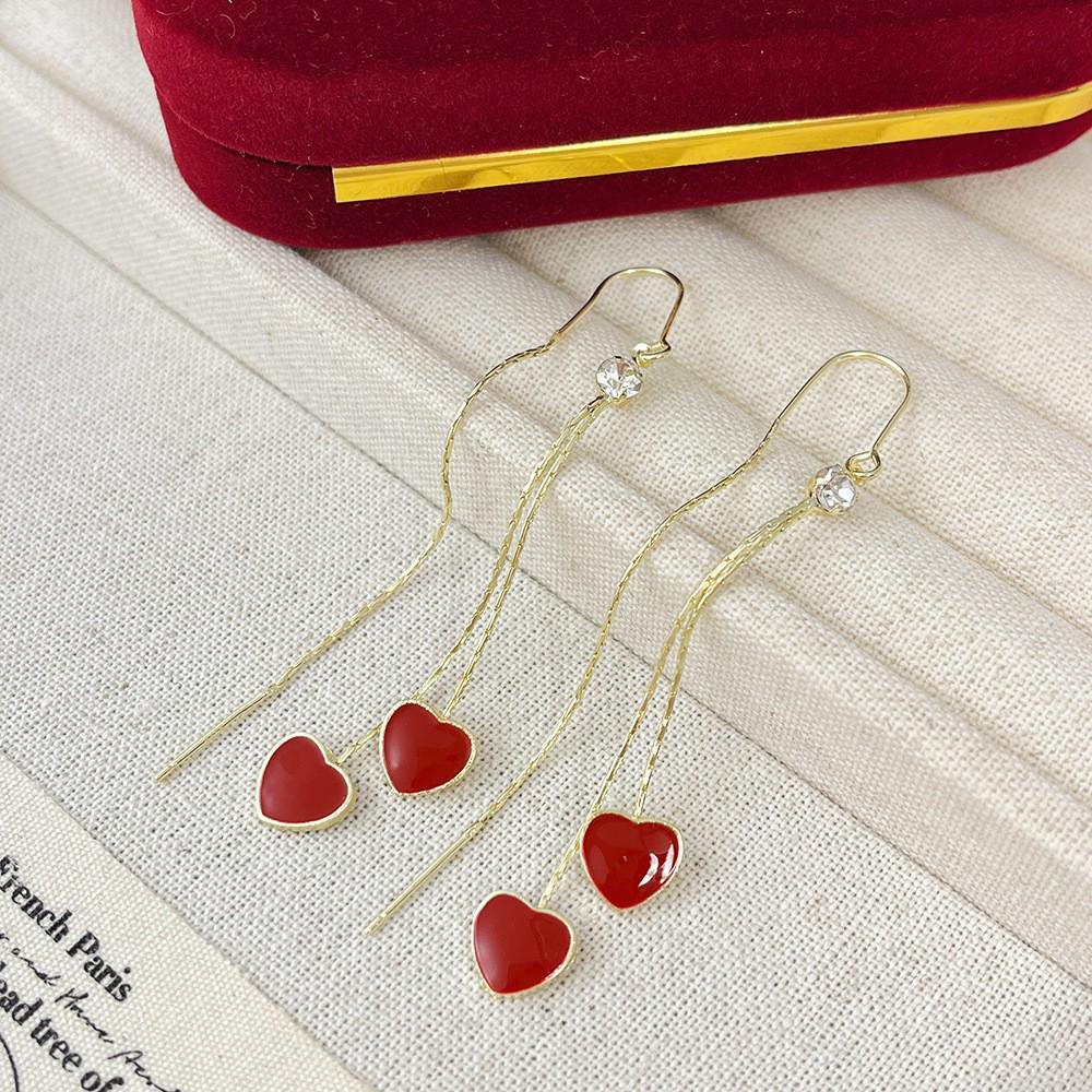 Geometric Green Retro Korean Square Earrings for Women