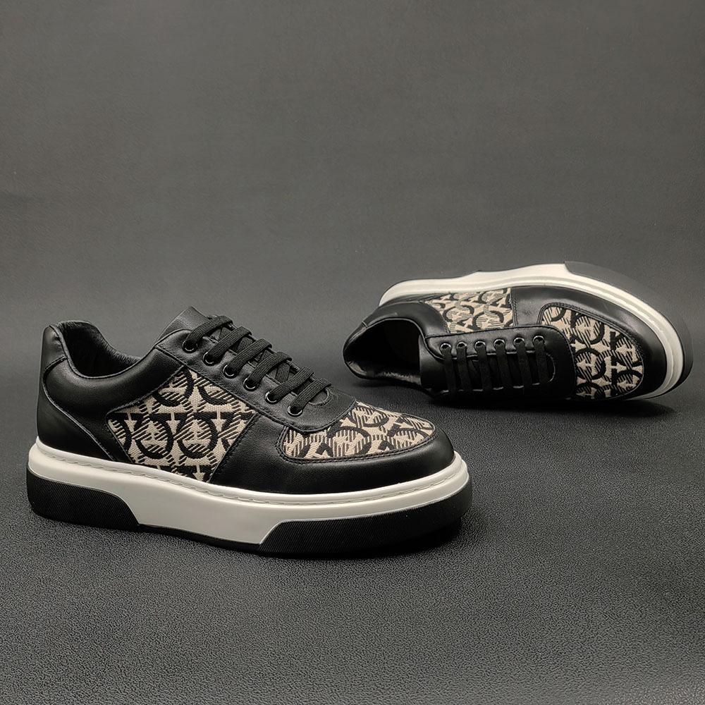 Frühling neue Board-Schuhe Herrenschuhe trendig vielseitig europäische Station Herrenschuhe leichter Luxus High-End Herren Plateau Freizeitschuhe