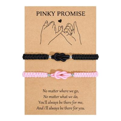 Pinky Promise Forever Love Knot Bracelets Matching Couple Bracelet Anniversary Valentines Gifts for Boyfriend Girlfriend