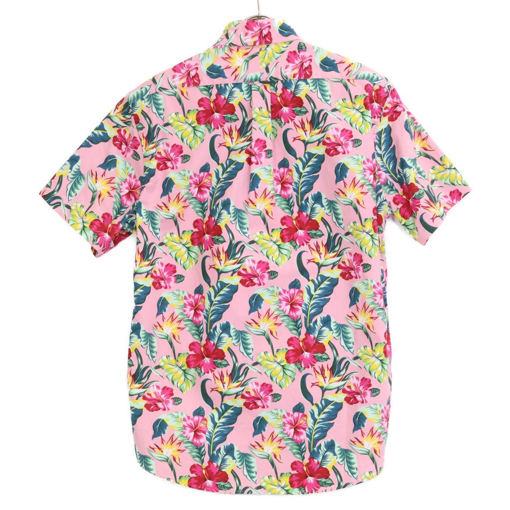 Ralph Lauren Classic Fit Pink Hibiscus Button-Down Shirt, Short Sleeve Tops S pinkUsed