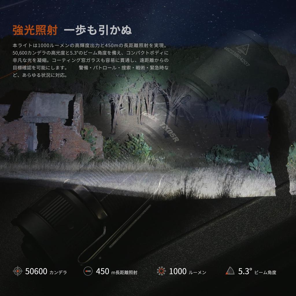 Fenix Rechargeable LED 3000 475M Long Portable IP68 Hours of Battery Disaster High Super Tactical Light for Outdoor 1100mAh Battery TK05R-R