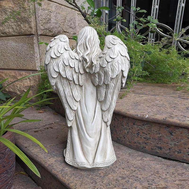 European Angel Girl Resin Sculpture for Garden Decor
