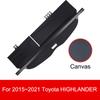 Car Trunk Cargo Cover for Toyota HIGHLANDER RAV4 2020 - 2024 2025 Retractable Rear Trunk Security Cover Shielding Shade Black