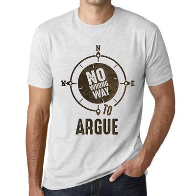 Men’s Vintage Tee Shirt Graphic T Shirt No Wrong Way Argue Vintage White