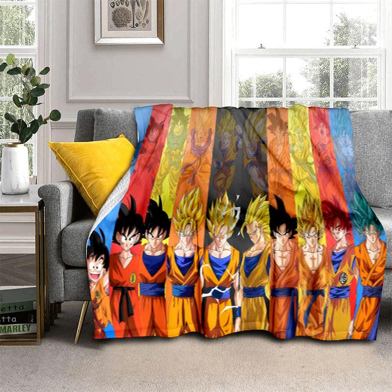 Dragon Ball Saiyan Forms Blanket Suitable For All Seasons Soft And Comfortable Bedroom Gift Outdoor Plush Blanket