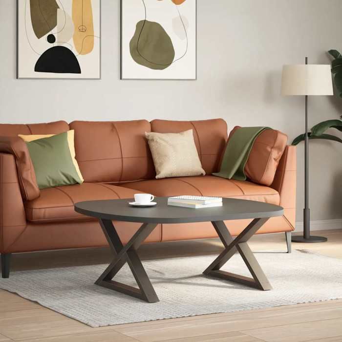 VidaXL Pieds de table basse 2 pièces Acier naturel 70 x (42-43,3) cm Acier 4012715