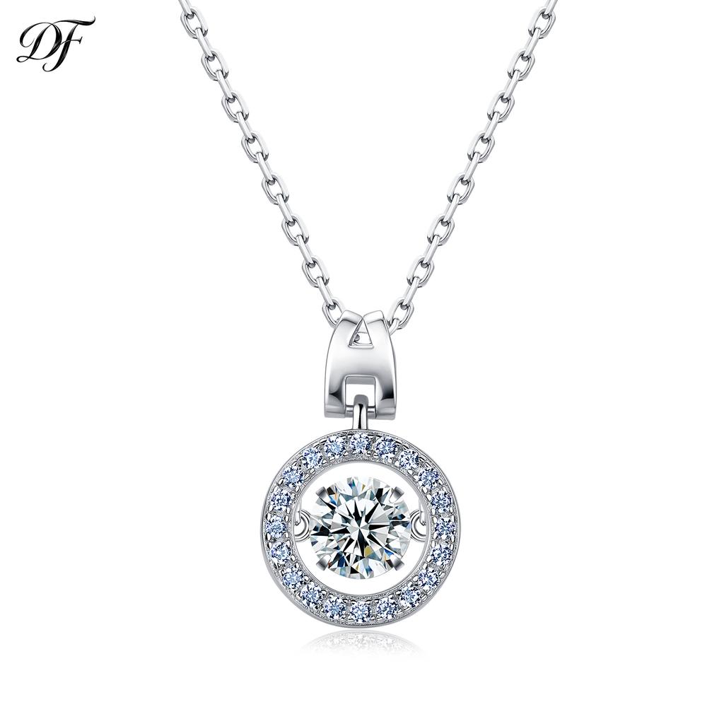 0.55 CTW S925 Sterling Silver Moissanite Pendant Necklace Floating Center Moissanite Jewelry for Women