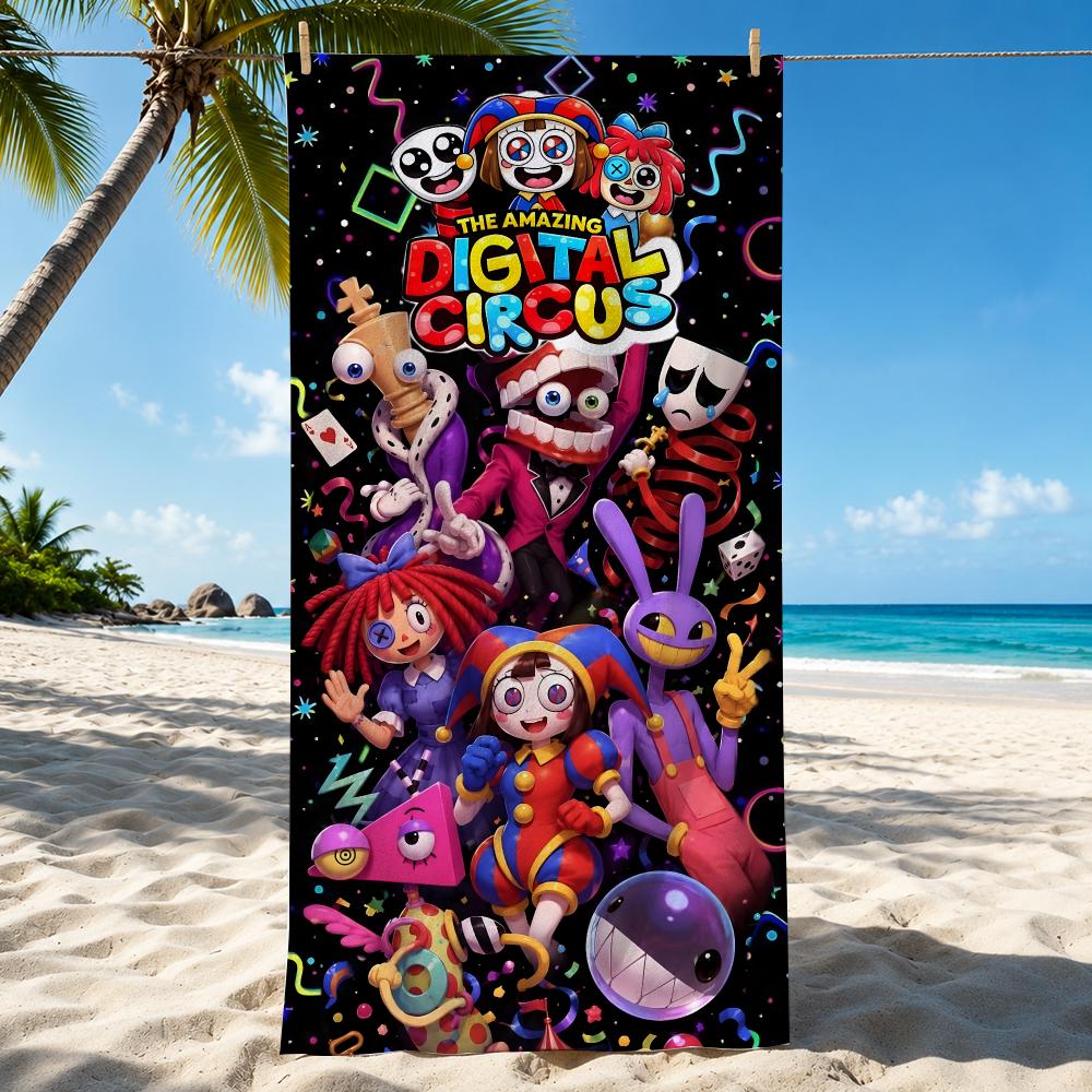 The A-Amazing D-Digital C-Circus Towel Microfiber Thin Lightweight Absorbent Quick Dry For Beach Swimming Yoga Bath Sport Travel