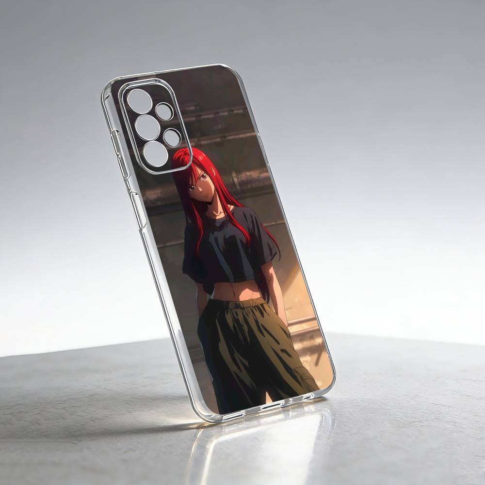 Anime Fairy Tail E-Erza Phone Case For Samsung S25,S24,S21,S22,S23,S30,Ultra,S20,Plus,Fe Transparent Cover Samsung S225G