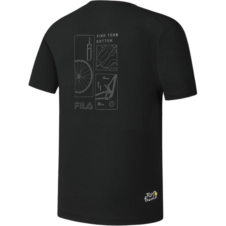 FILA Urban Explore Classic Casual Versatile Breathable Lightweight Stretch Round Neck Short Sleeve T-Shirt Men Tops A11M538107FBK