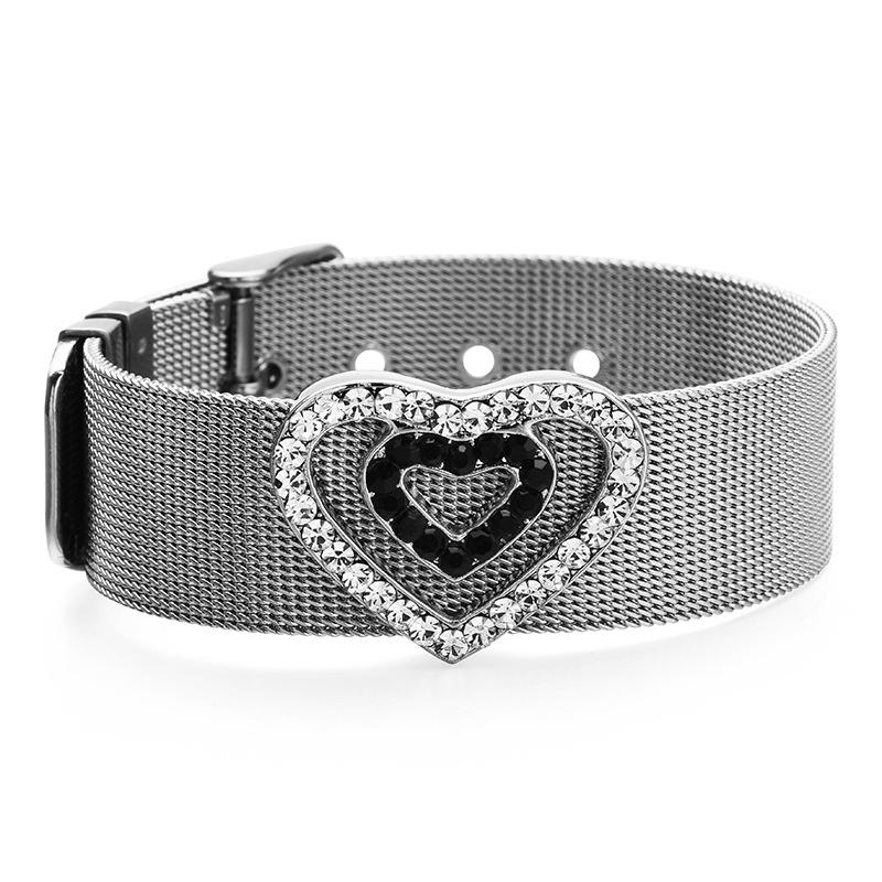 Listed Jewelry Stainless Steel Diamond Love Keeper Strap Bracelet