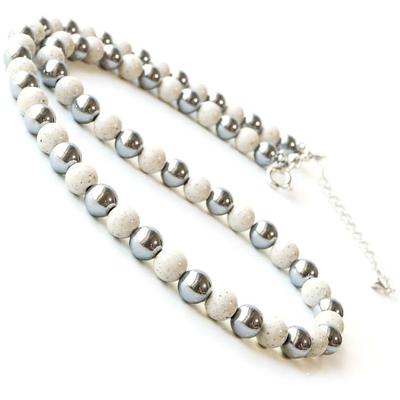 Terahertz Stone Power Adjustable Length 50cm (Hokutolite) Necklace, Genuine, 6mm, Stone, Hook, (5cm), Approx.