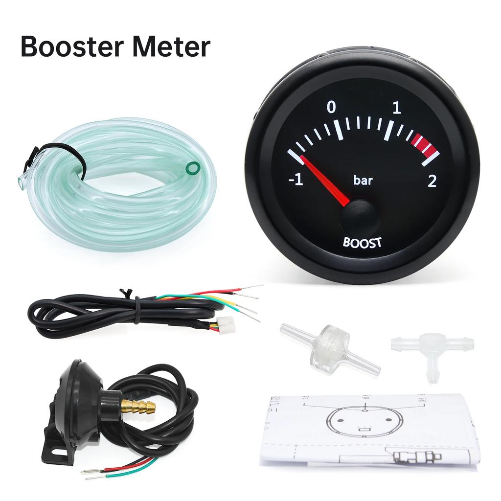 52mm 12V Car Oil Pressure Gauge Water Temp Oil Temp Volt Air Fuel Ratio Boost Exhaust Temp LED Meter For 12V Racing Gauge