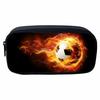 Astuccio con stampa fiamme, scatola porta cancelleria per bambini con cartoni animati, studenti della scuola elementare calcio uomini