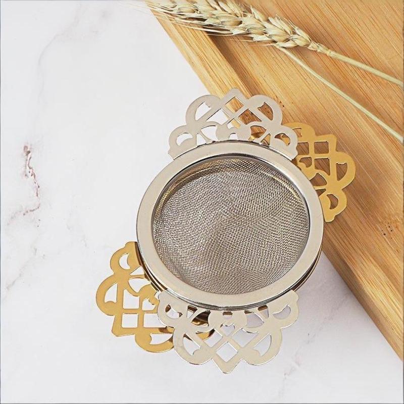 Stainless Steel Tea Strainer Beautiful Lace Trim Strong Mesh Durable Filter for Tea Making Kitchen and Dining Accessories