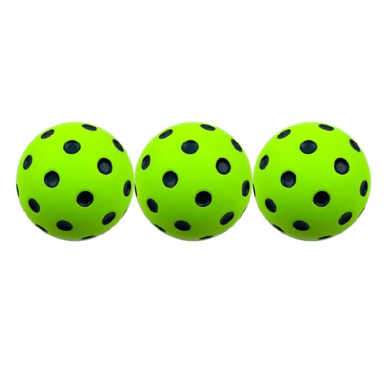 3Pcs Practice Bounce Ball Quiet Foam Pickleballs Bounce Ball Noise Reducing Soft Pickleballs for Indoor Home Use