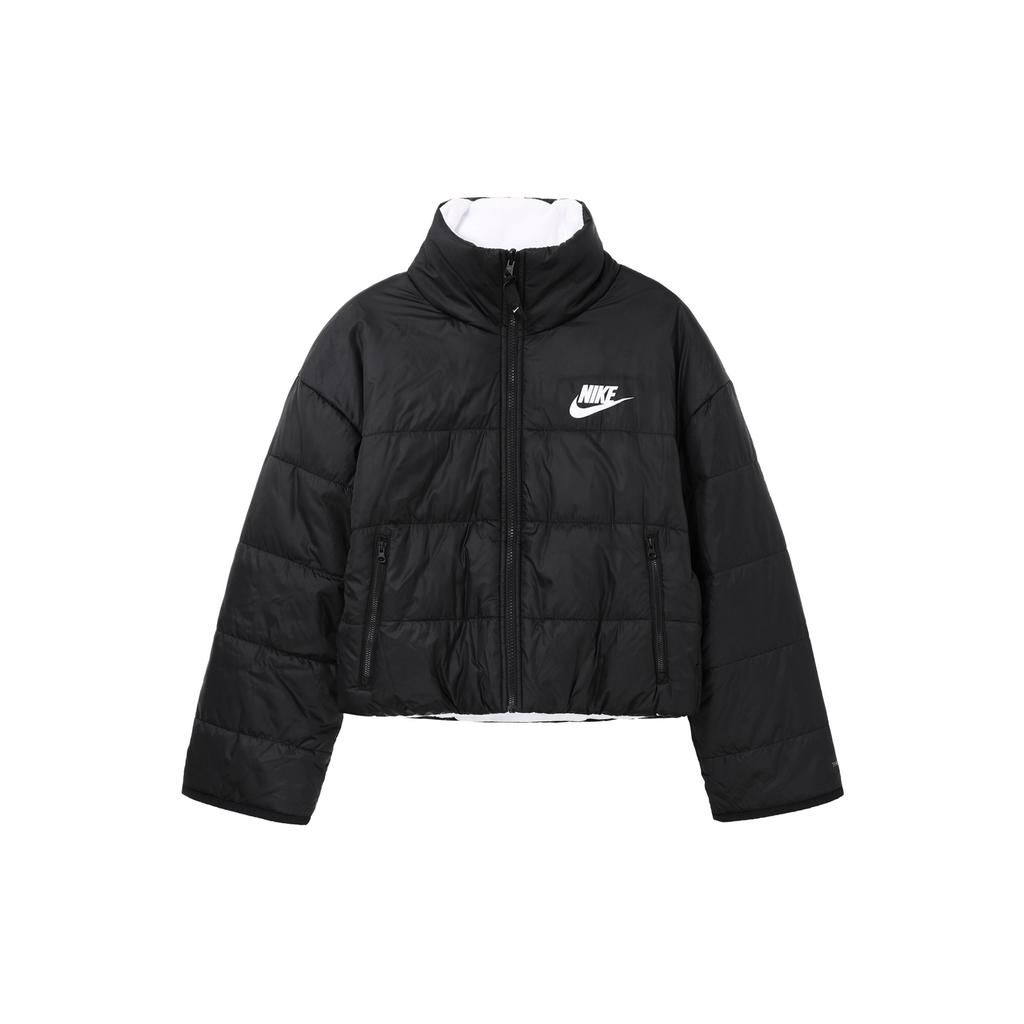 Nike Bavlněná oboustranná bunda na zip s potiskem loga Dámské svrchní oblečení Černá DQ6864-010