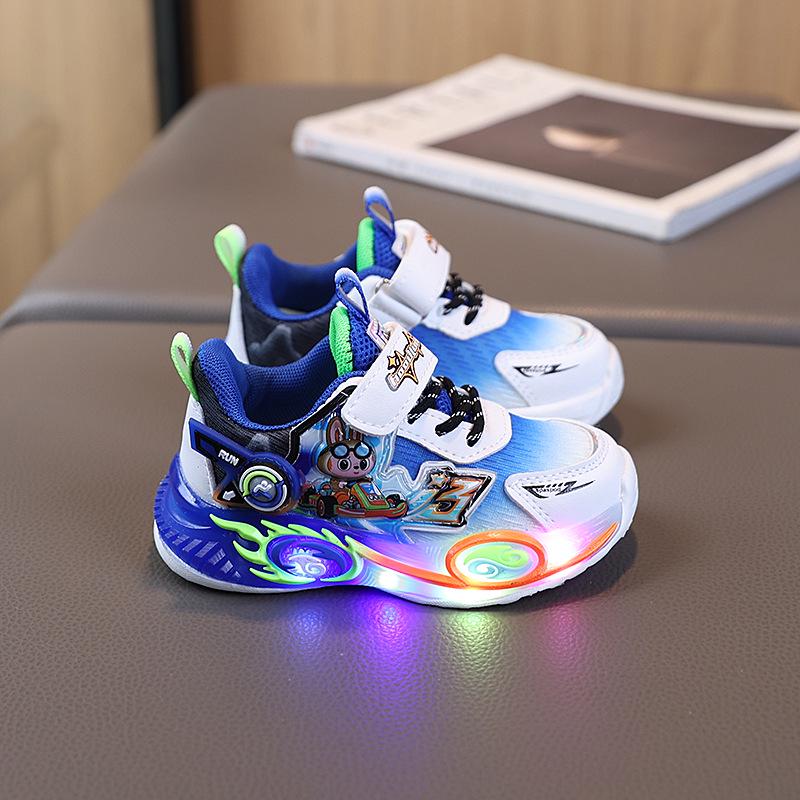 Boys' 2025 Autumn Cartoon Velcro Sneakers - Running & Basketball Shoes Trend