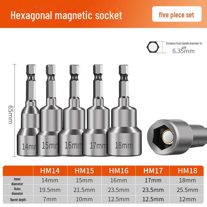 8mm Magnetic Hex Socket Head Drill and Wrench Tool Set
