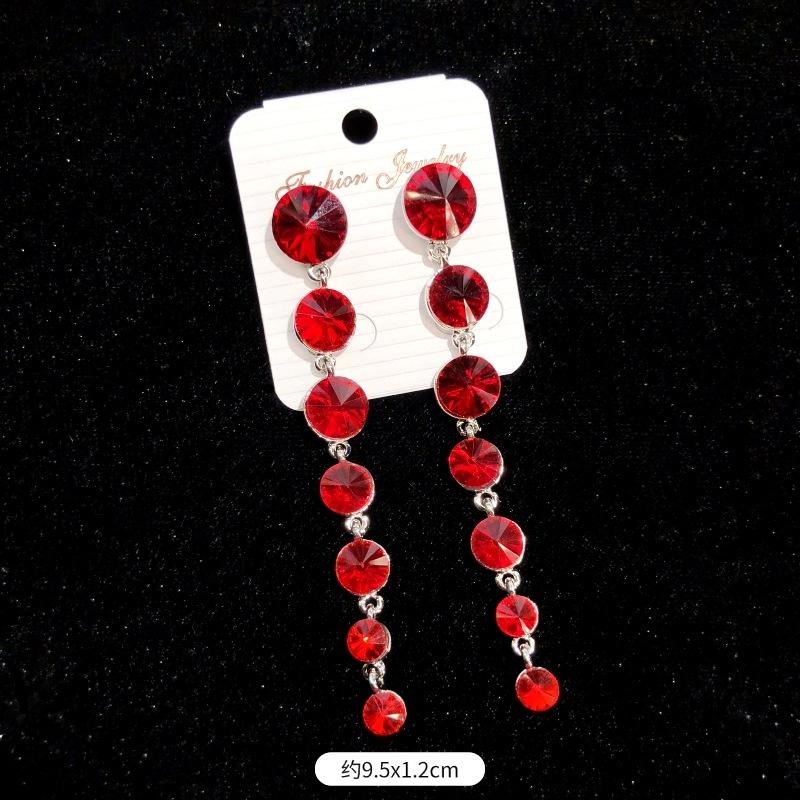 

Корейская версия роскошных кристальных серег-пуссет с бриллиантами, женские банкетные серьги с бахромой, подчеркивающие темперамент, ретро серьги с цирконом