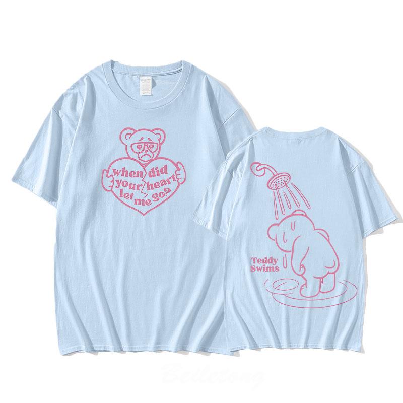 

Teddy Swims T-shirt Double-sided Printing Vintage Cotton Tee-shirt Short Sleeve Gothic Fashion Tshirt Unisex Top S