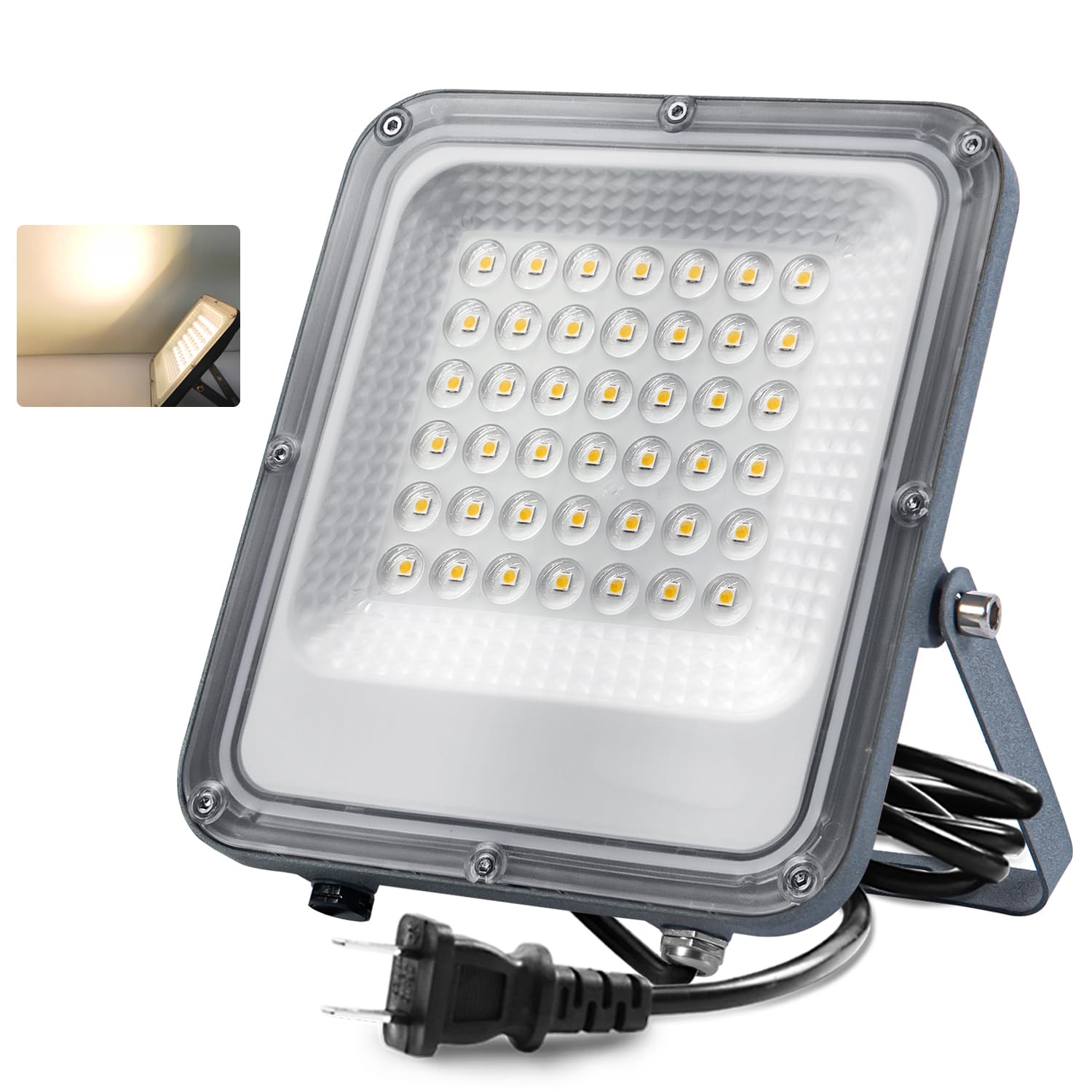 

30W (300W equivalent) LED floodlight, high brightness, 3900lm, warm 3000K warm white light, anti-glare, for outdoor use, ultra-high power, improved