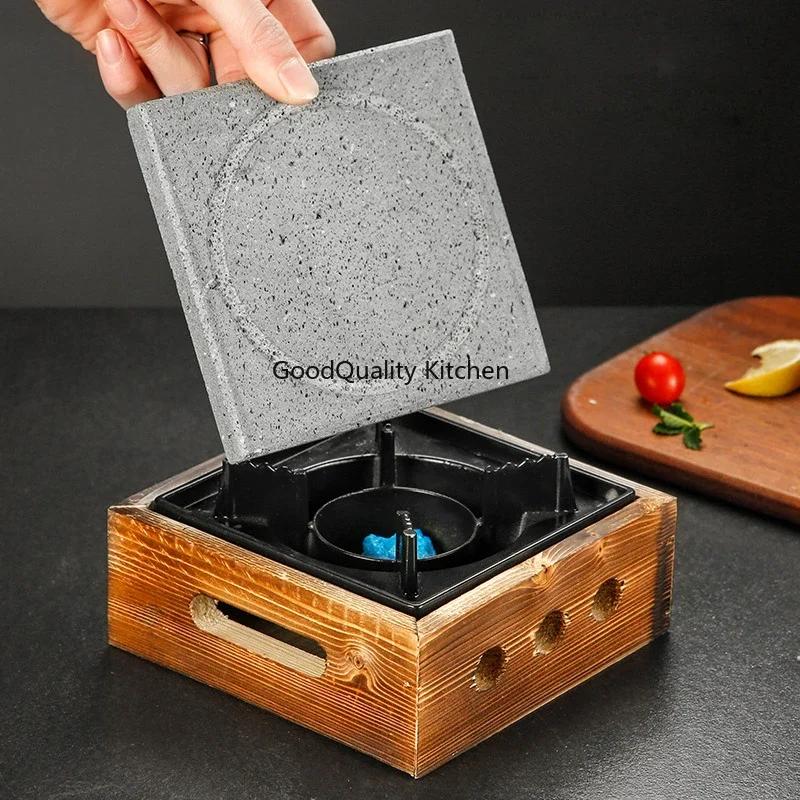 Volcanic Rock Barbecue Plate Japanese Barbecue Stove Beef Steak Plate High Temperature Stone Grill Plate Stone Baking Tray