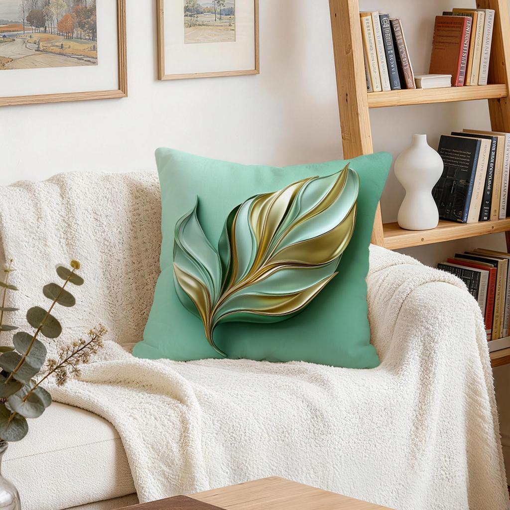 1/4pcs Golden Abstract Leaves Cushions Pillowcase Polyester Cushion Cover Throw Pillow Pillowcover Home Car Sofa Decor