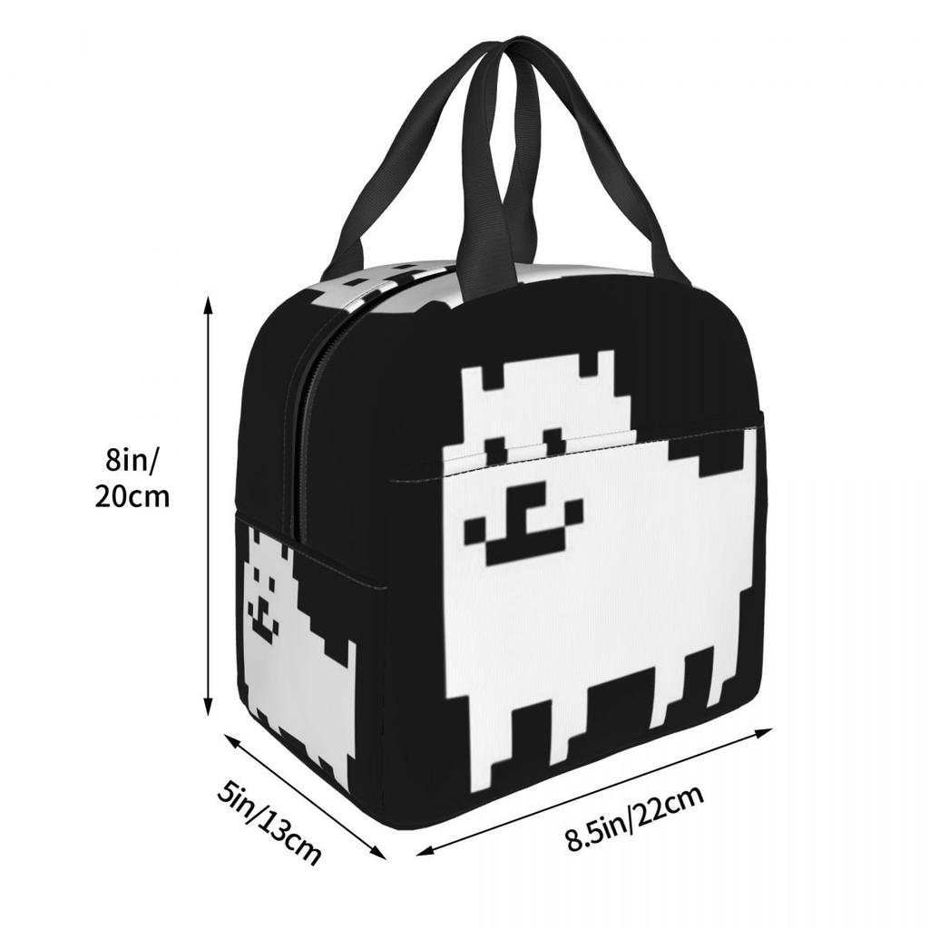 Undertale nervöser Hund isolierte Lunchtasche für Damen Büro-Kühltasche Thermische Lebensmittelbox Tragbare Lunchboxen Behälter
