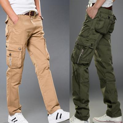 High Quality  Casual Pants Men Al Joggers Loose Cargo Pants Multi-Pocket Fashions Black  Trousers Work Wear