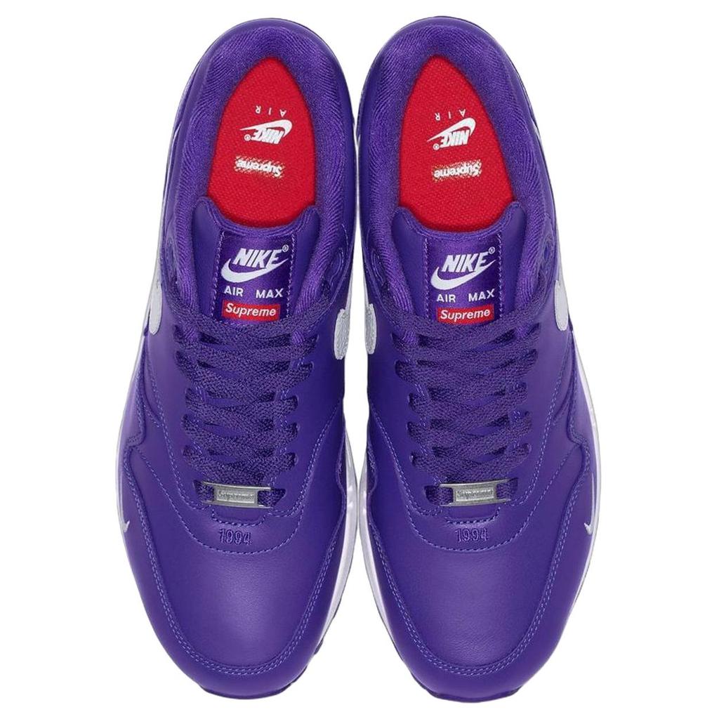 Supreme X Nike Air Max 1 87 SP Varsity Purple Unisex Sneakers White HF8813-500